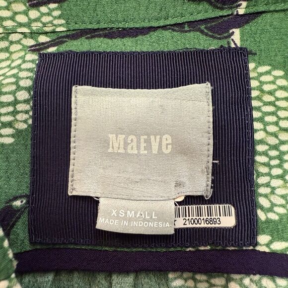 Anthropologie Maeve Devery Green Bird Print Dress XS ASO TV Last Man Standing - Picture 16 of 16